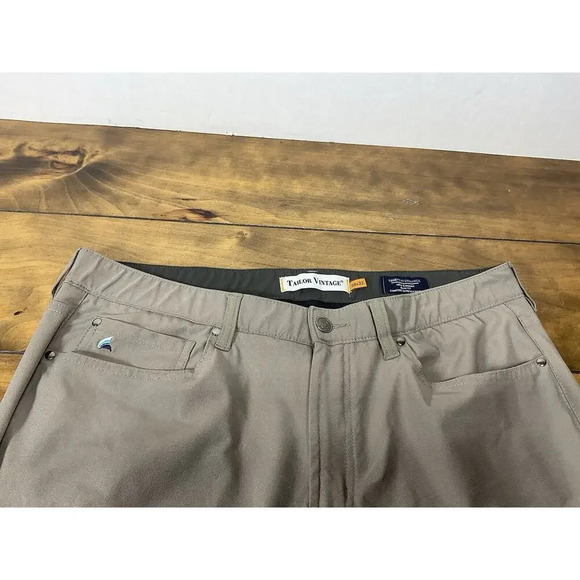 Tailor Vintage Canaan Slim Fit Pants Men's 38x32 Beige Performance Stretch - Picture 4 of 14